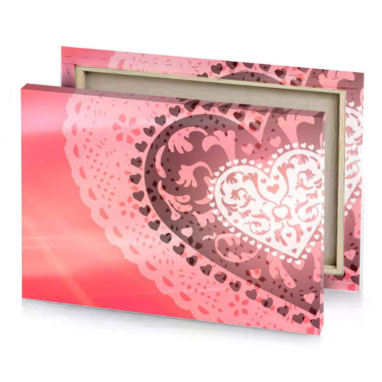 a heart with hearts on it garnet canvas