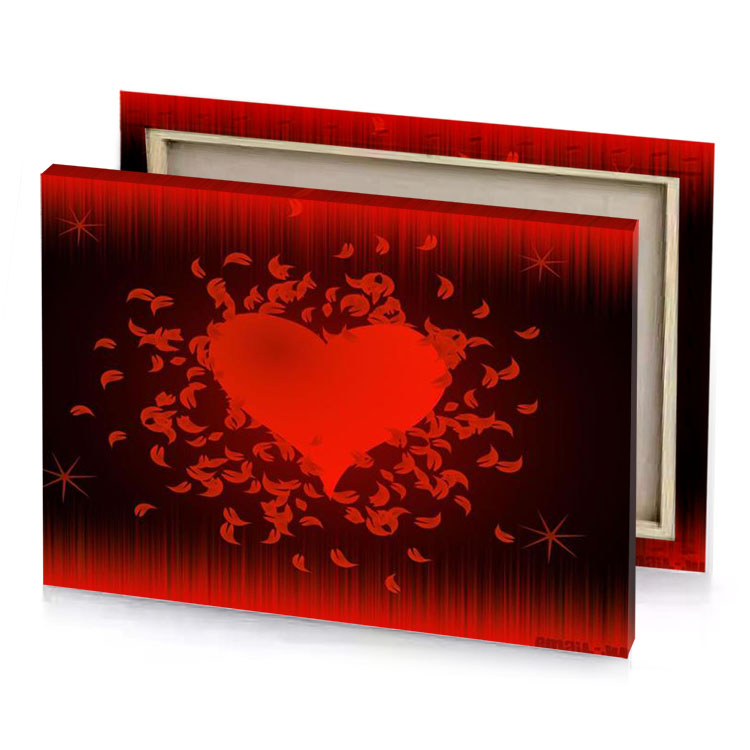 a heart with lot of birds flying around it scarlet canvas