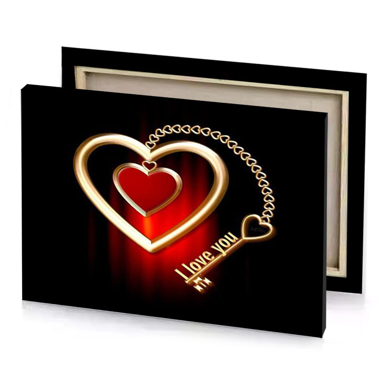a heart with the word love on it dark red canvas