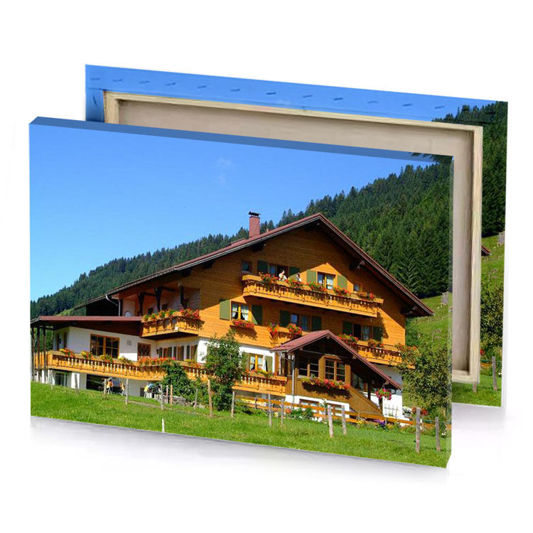 a house with balcony and balknotn sepia canvas
