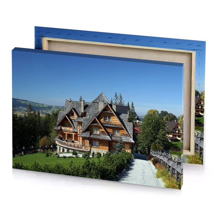 a house with large roof and steep slope iceberg canvas