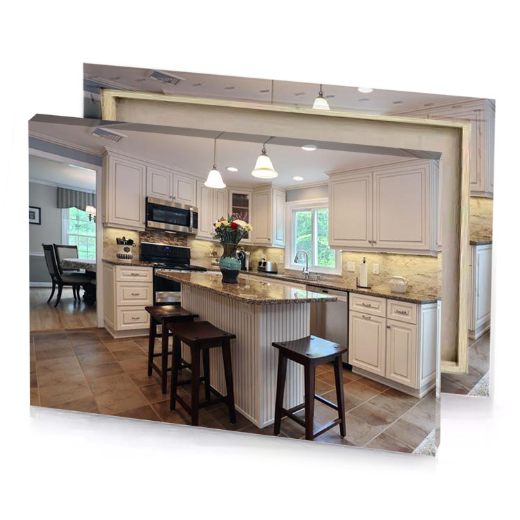 a kitchen with center island and sink smoky black canvas
