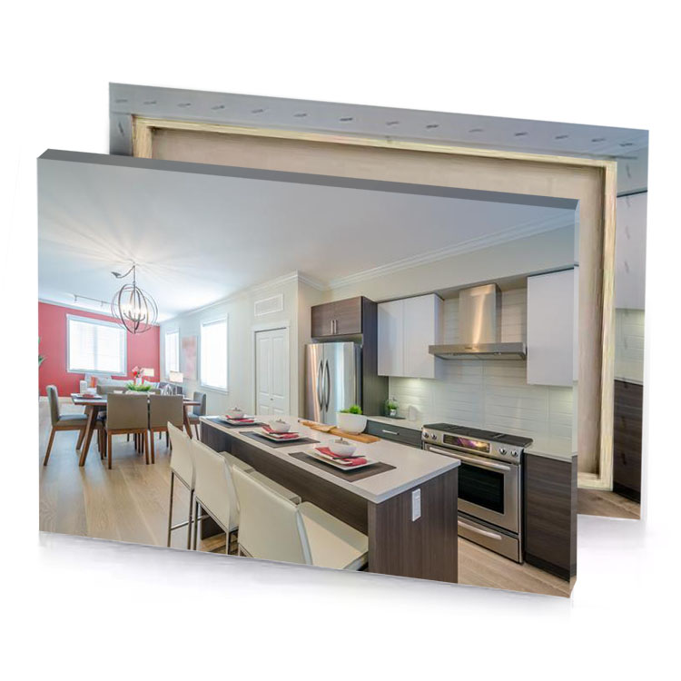 a kitchen with dining table and chairs lavender canvas