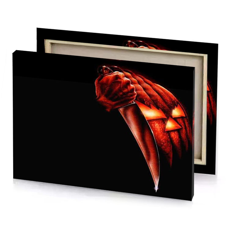 a knife in the darkness brown canvas