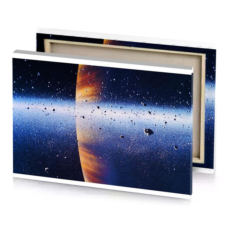 a large asteroid is seen in the sky dark slate blue canvas
