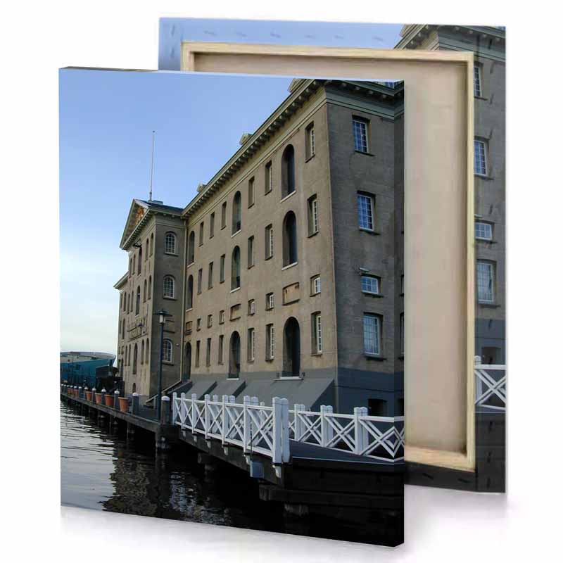 a large building camouflage green canvas