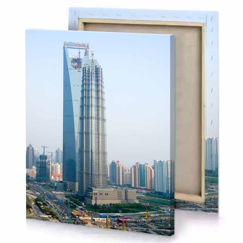 a large building slate gray canvas