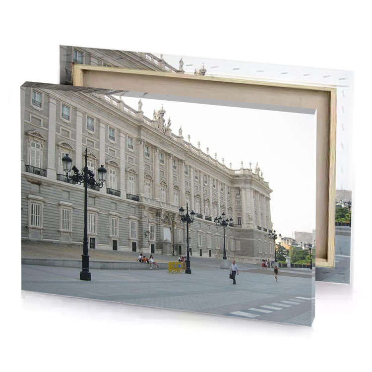 a large building with lot of windows silver canvas