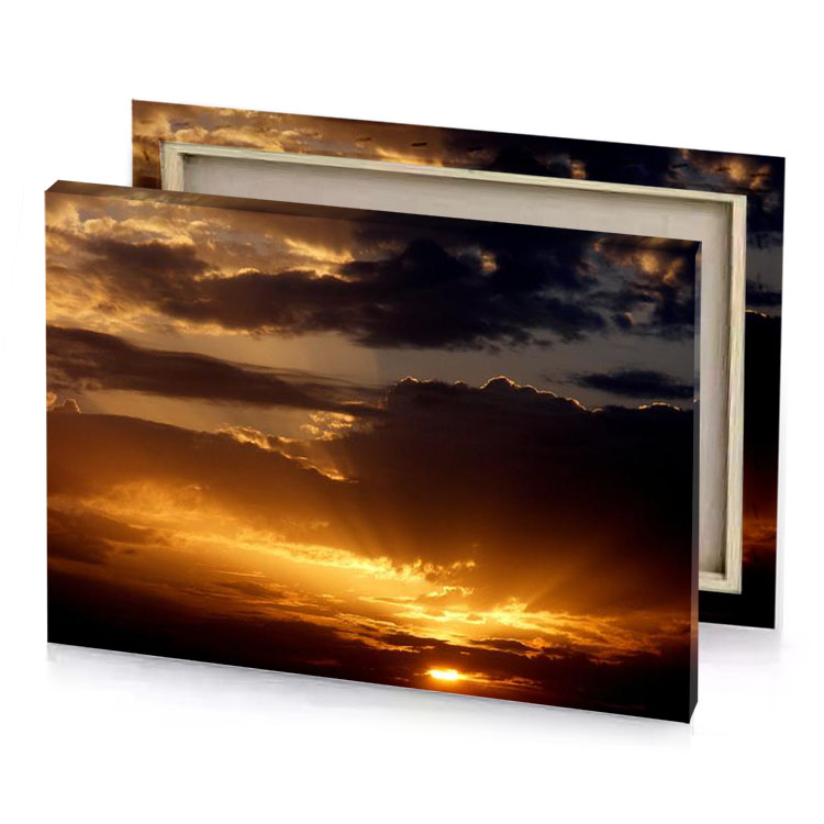 a large cloud in the sky yellow orange canvas