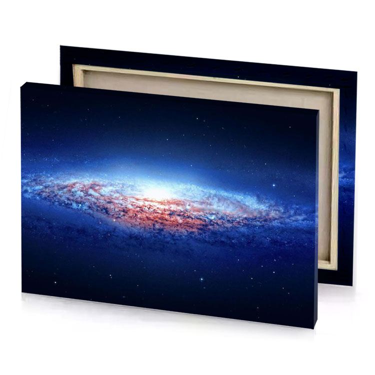 a large galaxy with bright blue center iceberg canvas