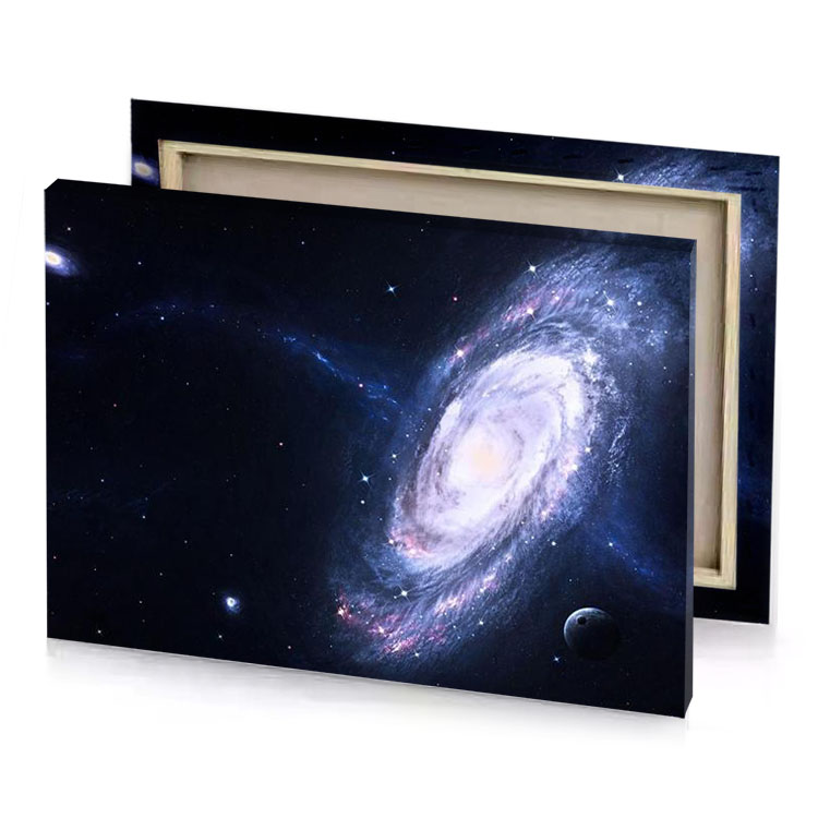 a large galaxy with disk in the middle lavender canvas