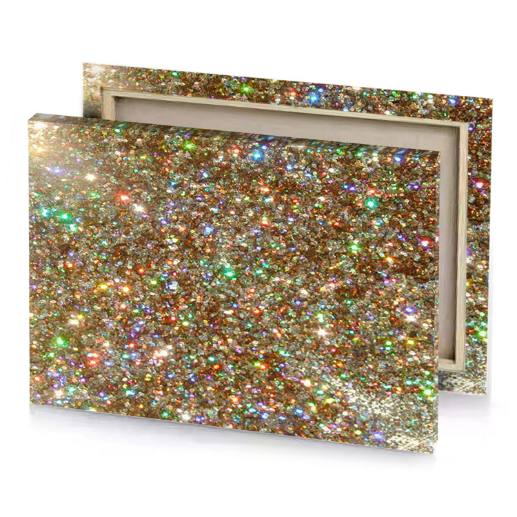 a large glitter background with multi colored lights camouflage green canvas