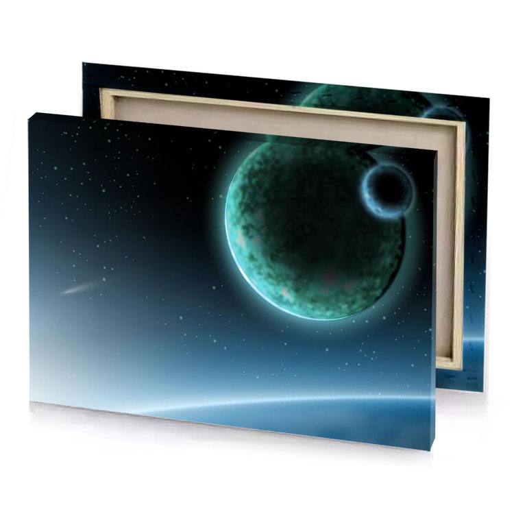 a large green object cadet blue canvas