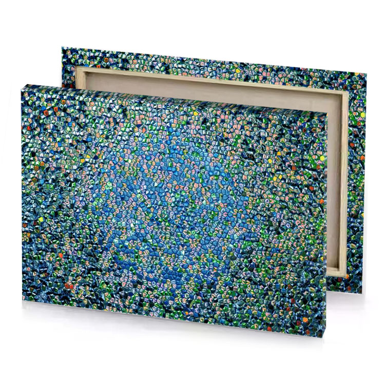 a large group of colorful glass shards canvas