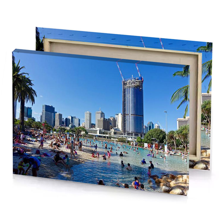 a large group of people cornflower blue canvas