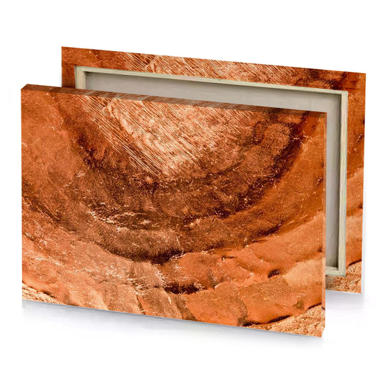 a large hole in the ground with small it saddle brown canvas