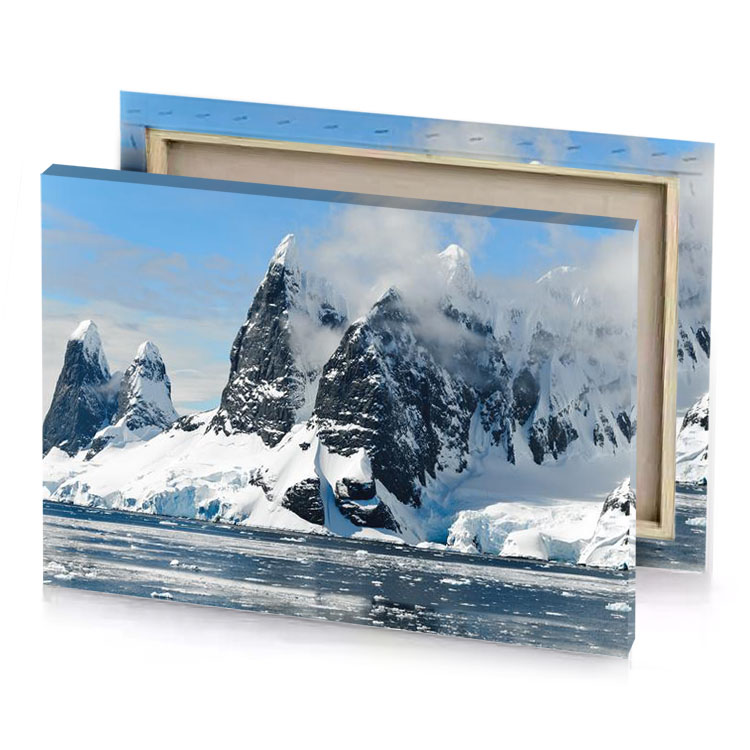 a large mountain covered in snow charcoal canvas