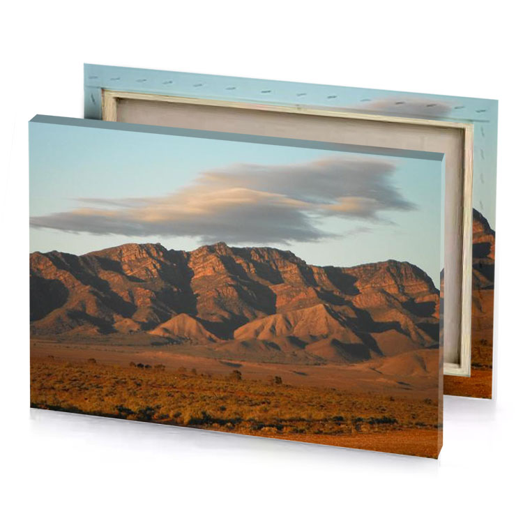 a large mountain range garnet canvas