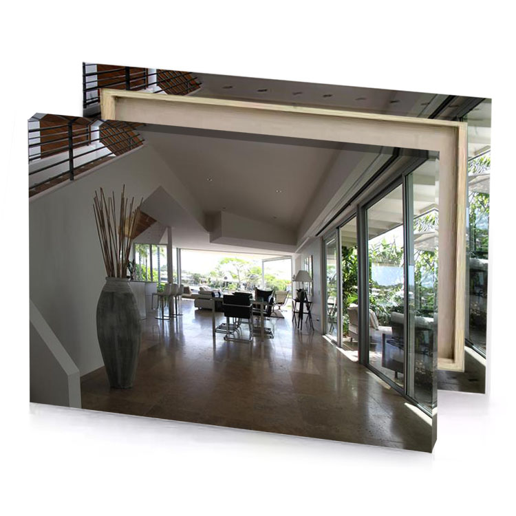 a large open living room with staircase white smoke canvas