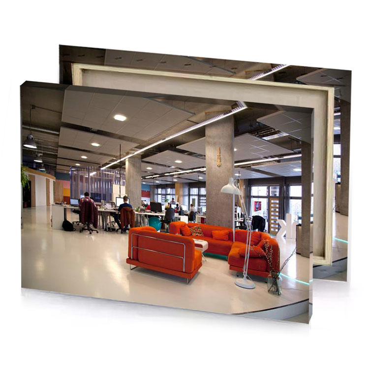 a large open space with lot of people working saddle brown canvas