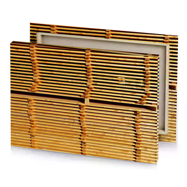 a large pile of wood planks fawn canvas