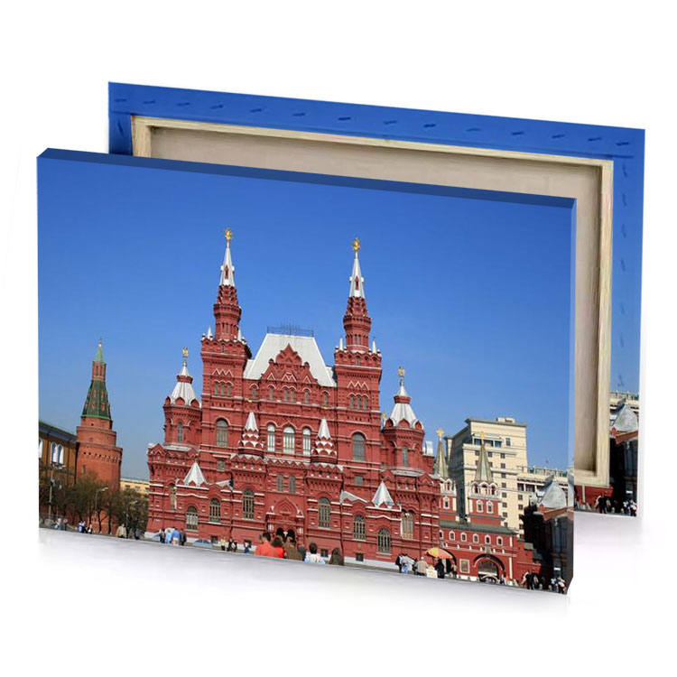 a large red building garnet canvas
