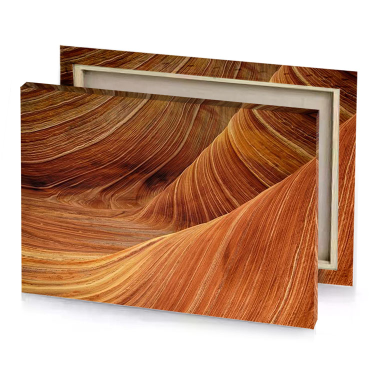 a large rock formation saddle brown canvas