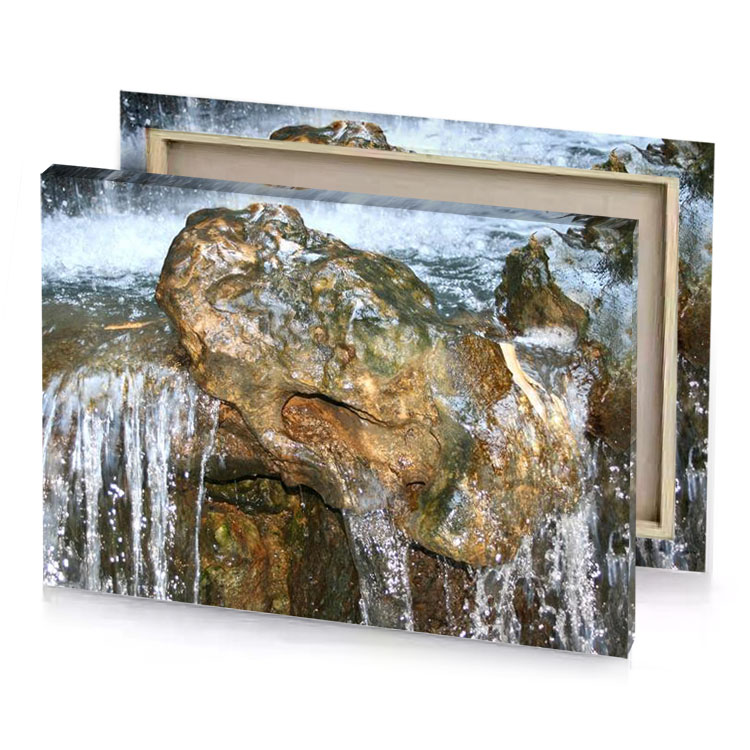 a large rock in the water rosy brown canvas