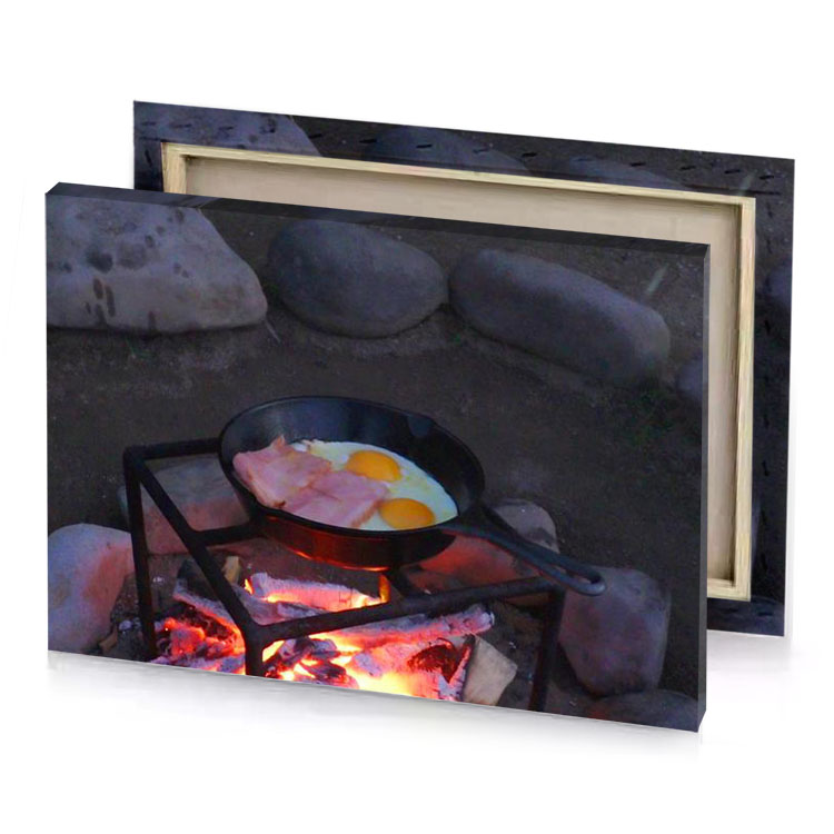 a large stone fire mountbatten pink canvas