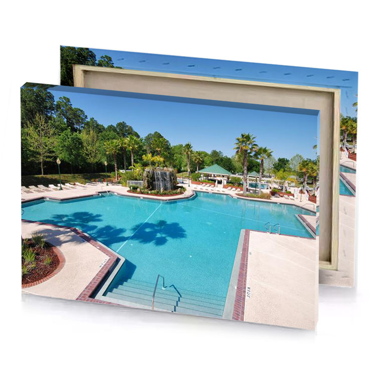 a large swimming pool maximum blue canvas