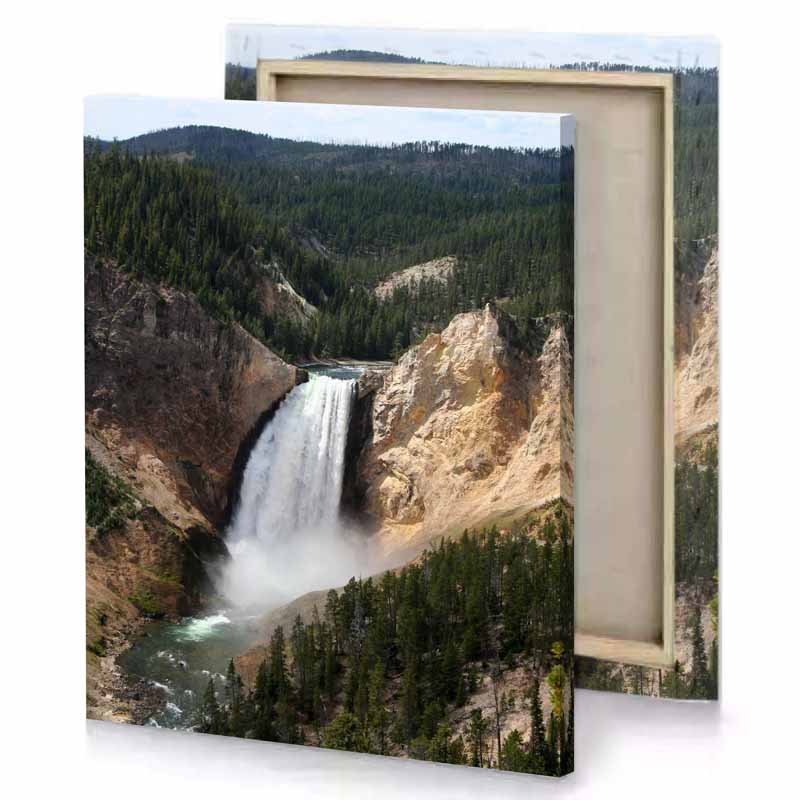 a large waterfall tan canvas