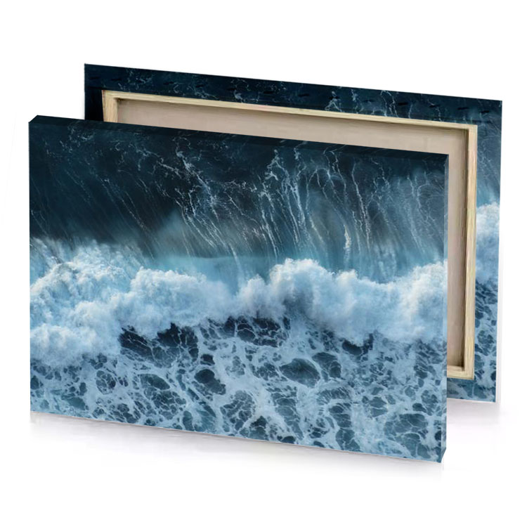 a large wave charcoal canvas