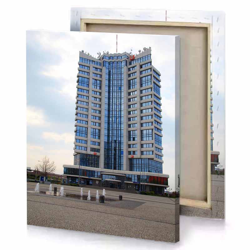 a large white building slate gray canvas