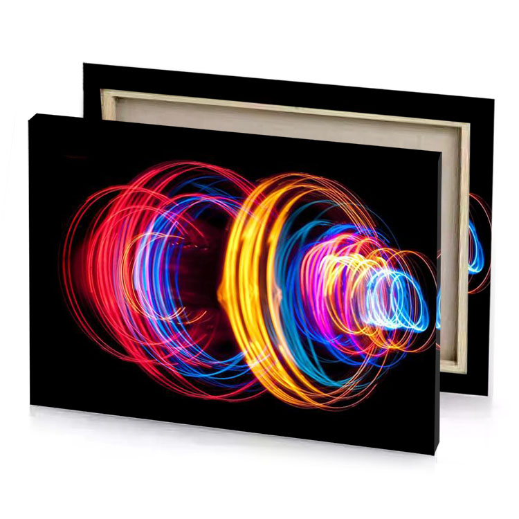 a light painting of circle canary yellow canvas