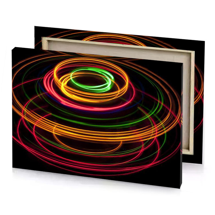 a light painting of spiral tangerine canvas