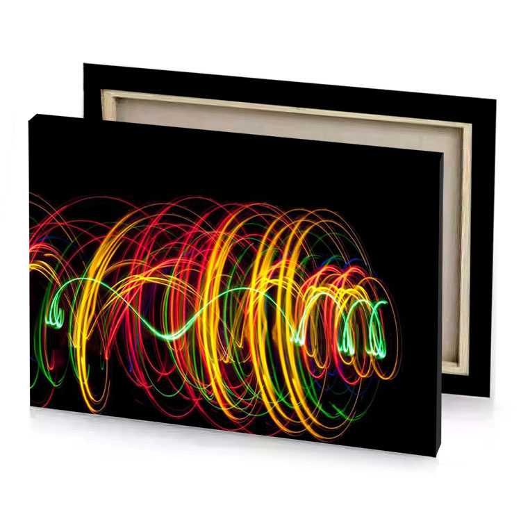 a light painting of wave golden poppy canvas