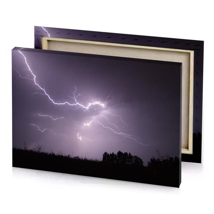 a lightning storm is seen over field rose quartz canvas