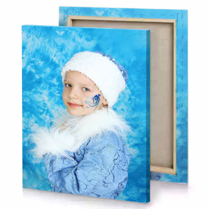 a little girl wearing white hat and blue dress maximum canvas