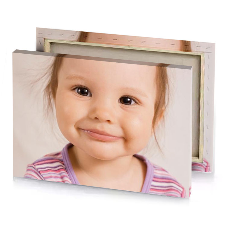 a little girl with big eyes and pink shirt thistle canvas