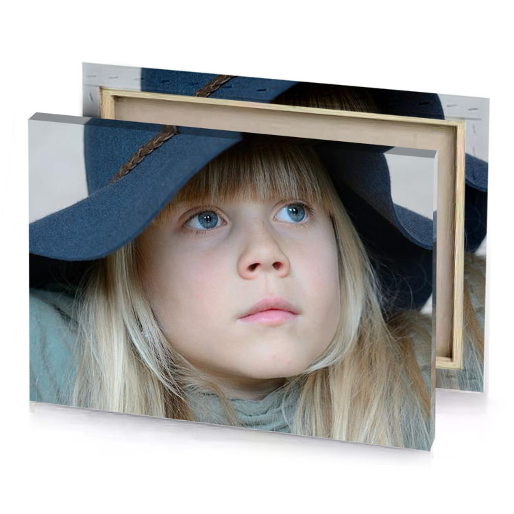 a little girl with hat on her head charcoal canvas