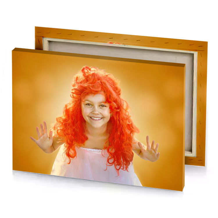 a little girl with red hair and white dress lust canvas
