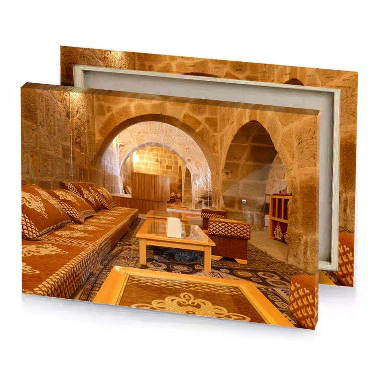 a living room with couch and coffee table burlywood canvas