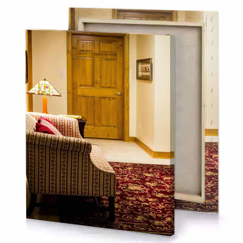 a living room with couch and lamp dark golden rod canvas