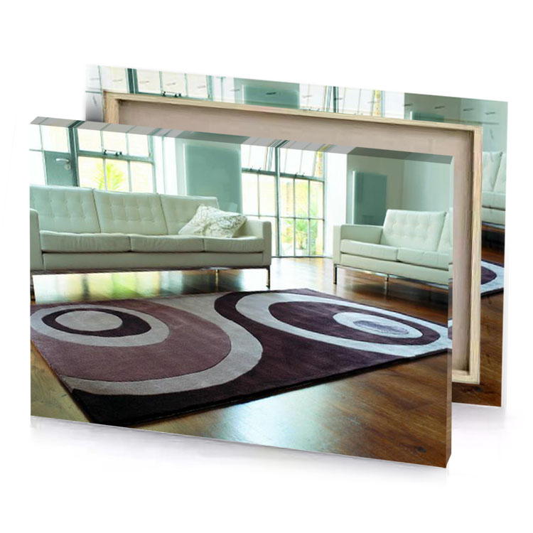 a living room with couch and rug bistre canvas