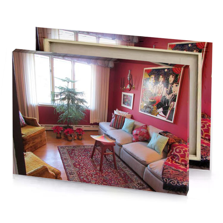 a living room with couch and rug garnet canvas