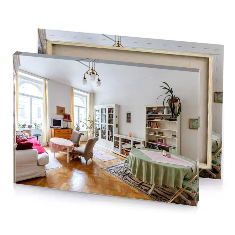 a living room with table and chairs platinum canvas