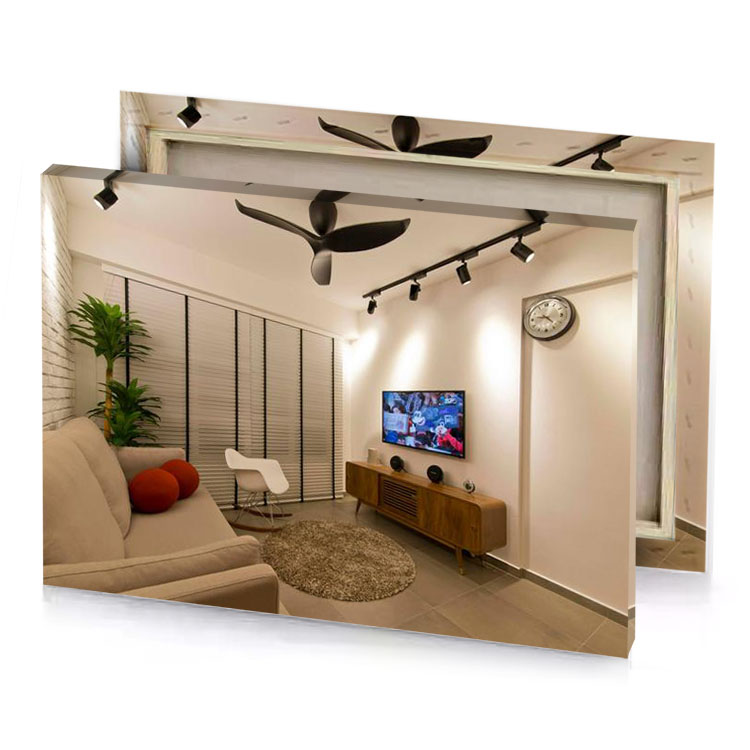 a living room with tv and couch camouflage green canvas