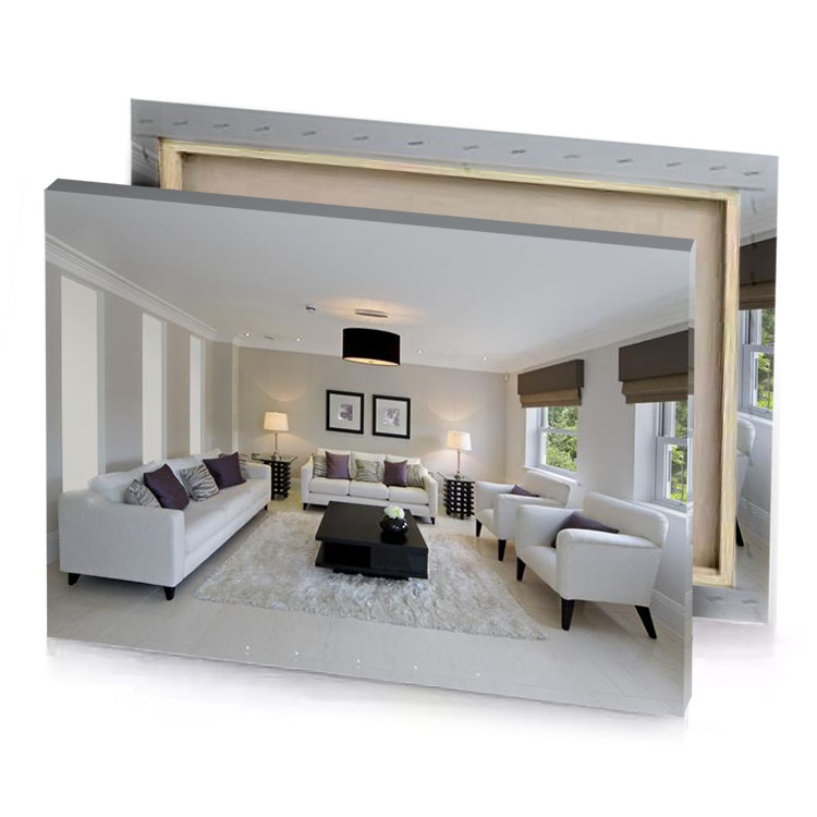 a living room with white couch and black coffee table rose quartz canvas
