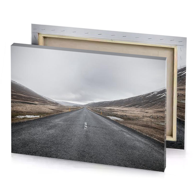 a long road gray canvas