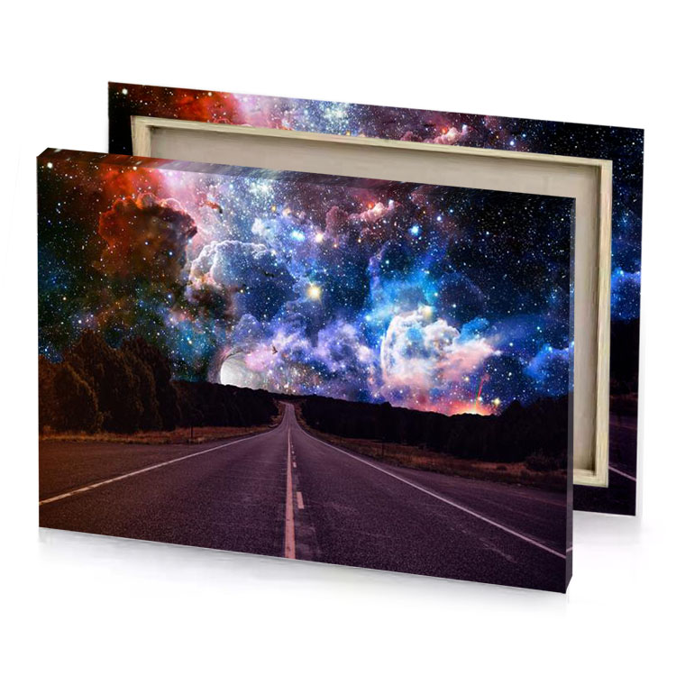 a long road with sky filled stars glaucous canvas